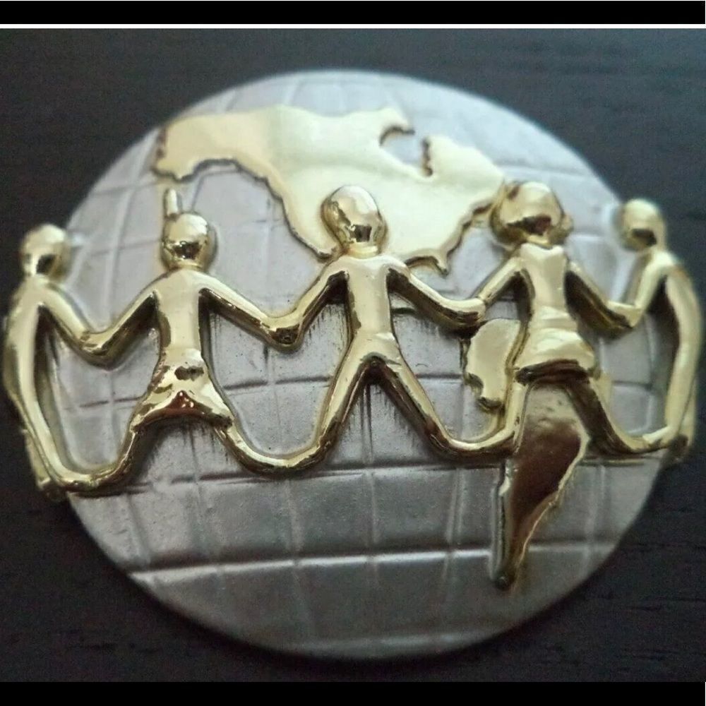 Ajc vintage Children of the world pin